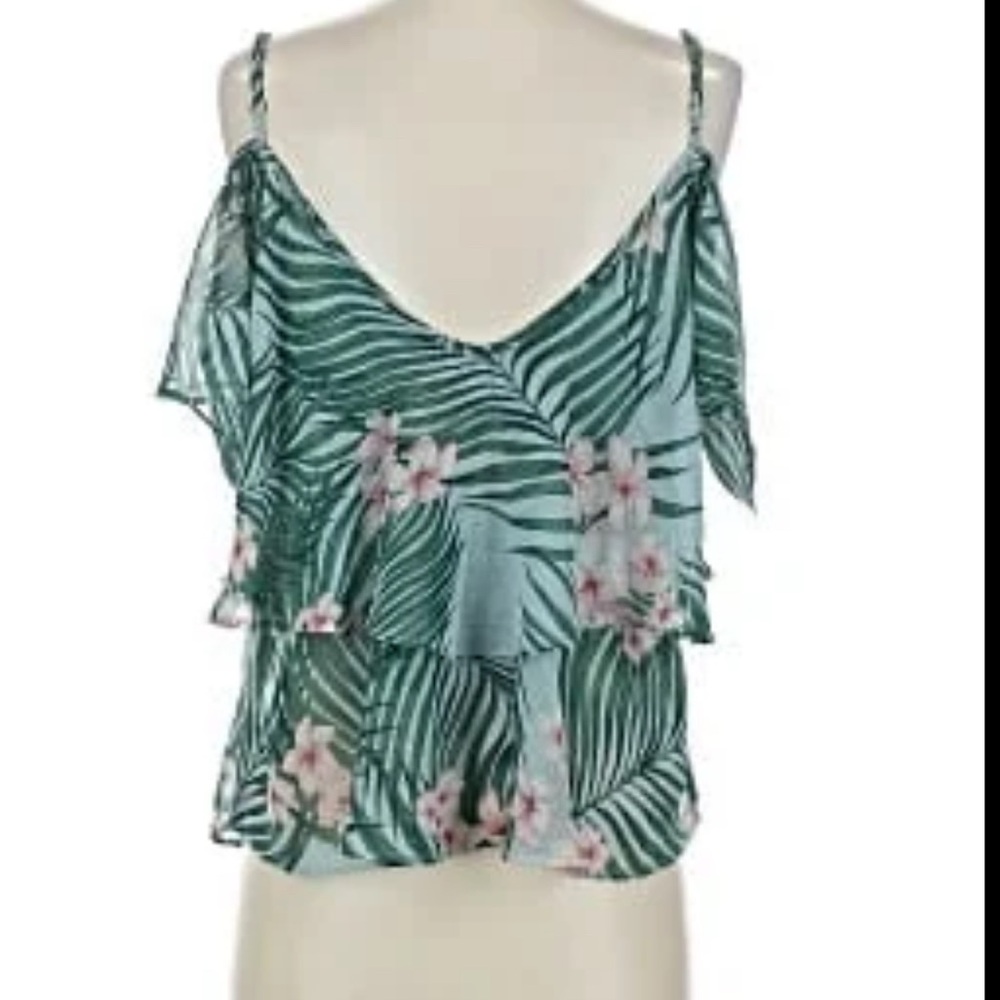Show Me Your MuMu Tropical Green Floral Camisole